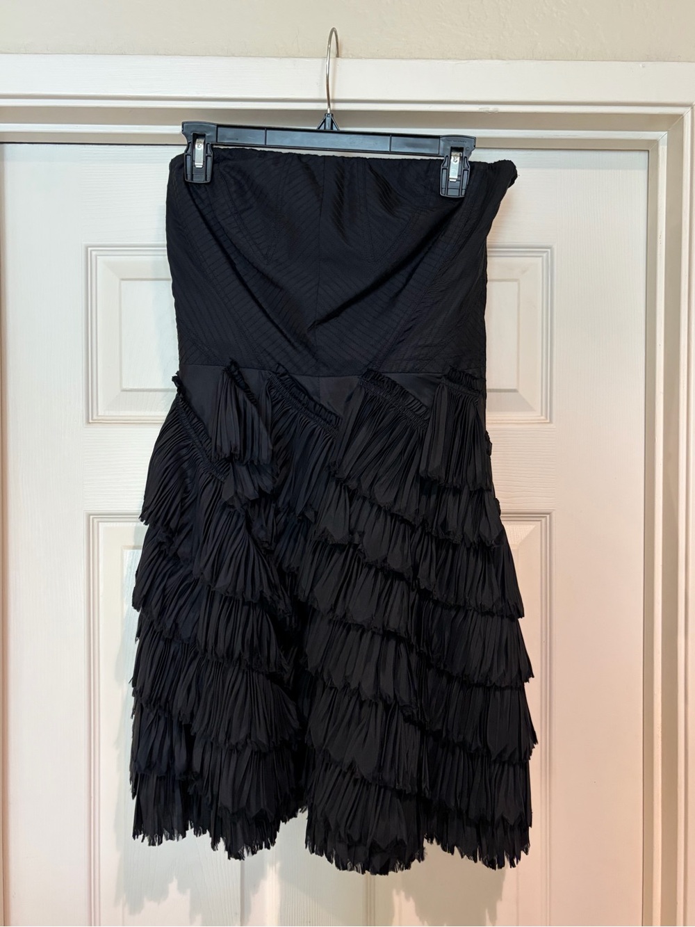 Betsey Johnson Black Strapless Ruffle Dress